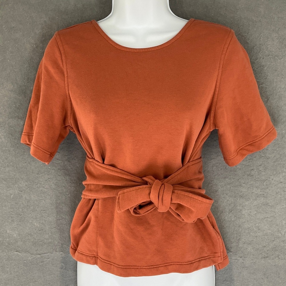 Nike Dri FIT Wrap Top Orange Open Back Athletic Fit Womens‎ Sz S Athleisure Yoga